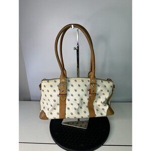 Dooney Bourke Medium Leather White Tan Handles